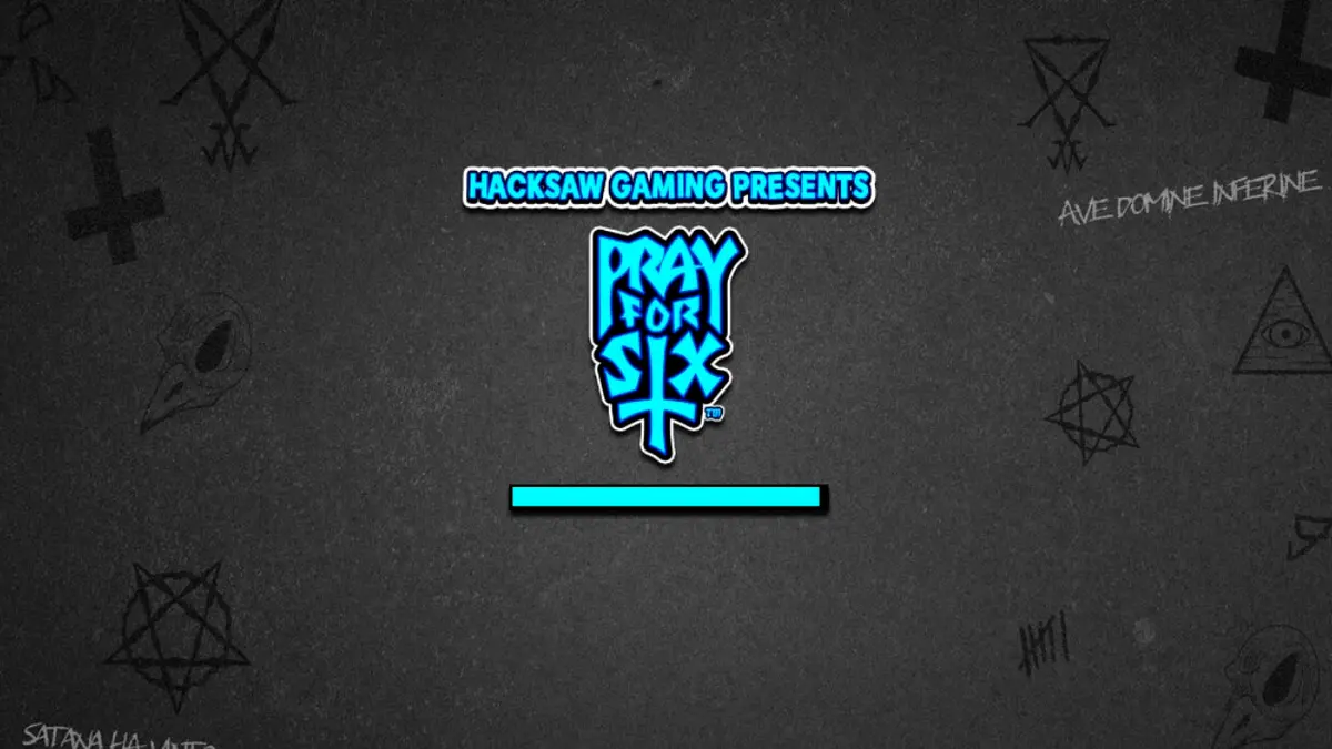 Interface do jogo de slot Pray for Six com tema gótico
